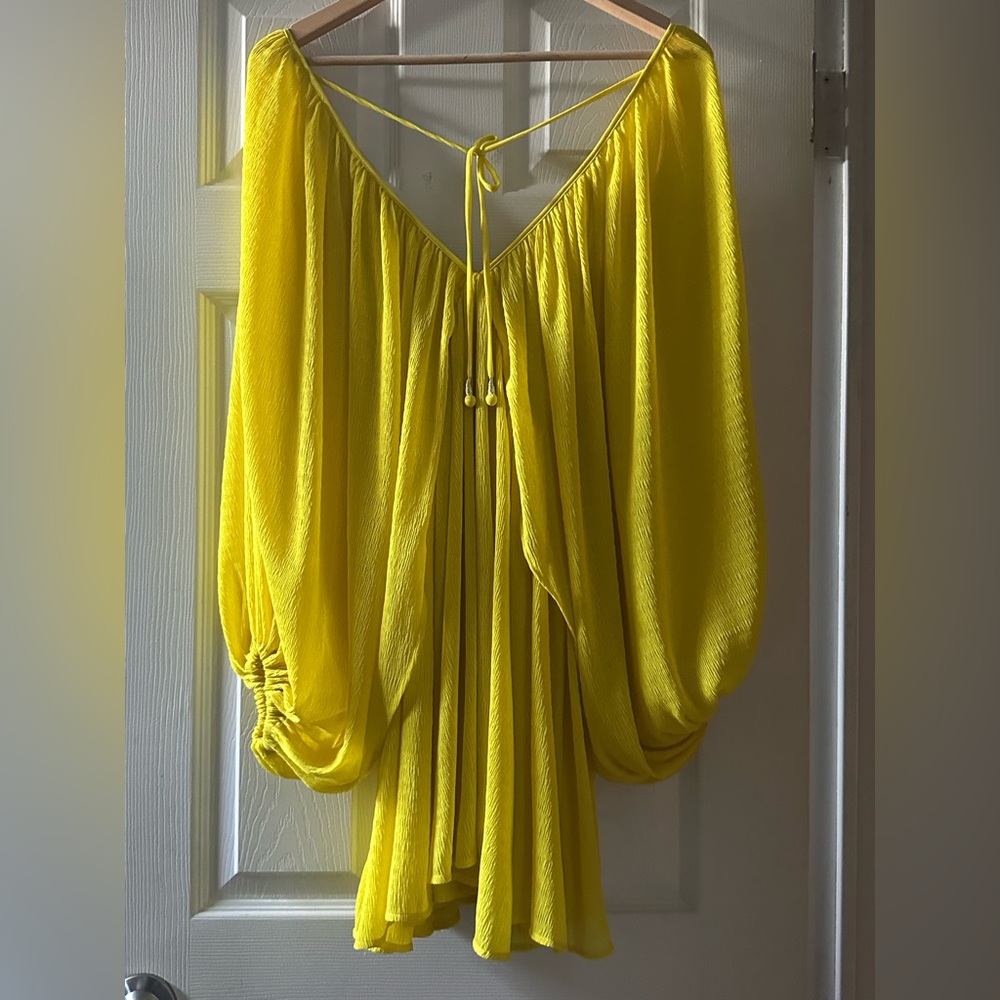 Tularosa Vibrant Yellow V-Neck Dress - Picture 5 of 8